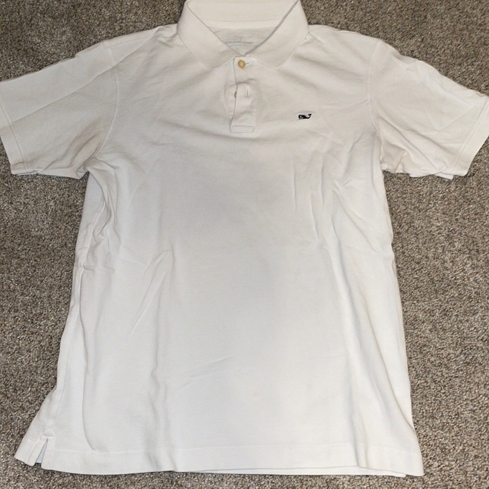 Boys Large Vineyard Vines White Polo